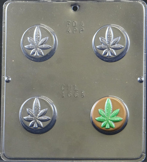 Candy Molds N More Marijuana Leaf Pot Leaf Cookie Sandwich Chocolate Candy Mold 1661
