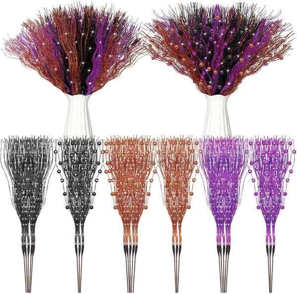 Giegxin 24 Pcs Christmas Artificial Glitter Berry Stem Ornament 17 Inch Fake
