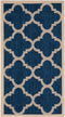 SAFAVIEH Courtyard Collection Accent Rug, 2' x 3'7", Navy & Beige, Moroccan Trellis Design