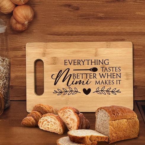 Mimi Gifts, Everything Tastes Better When Mimi Makes It, Bamboo Cutting Board Decor, Gifts for Mimi