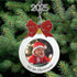 Baby's 1st Christmas Photo Ornament - 2025 Charm, Bulb Shape with White Glitter & Red Bow - Gift-Storage Bag Included,