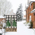 Welcome Christmas Trees Winter Garden Flag - 12 x 18 Inch Vertical Double Sided Buffalo Plaid Holiday Décor