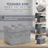 12 16 12, Ornavo Home Small Storage Ottoman Foldable Collapsible Rectangle Linen Ottoman Foot Rest Stool Seat