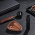 Dazzleimart 3pcs Set Coffee Bean Dosing Cup with Gift Box, Dosing Walnut Wood Cups Stainless Steel Spoon Portable Spray