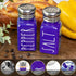 Purple Salt and Pepper Shakers Set by Brighter Barns - Modern Farmhouse Kitchen Decor for Home - Purple Kitchen Decor, Purple Kitchen Accessories - Glass Shakers & Stainless Steel Lids (Purple) by Brighter Barns