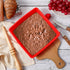 Set of 4 Red Silicone Square Cake Pan, Nonstick Brownie Pan for Muffin, Bread, Rice Crispy, Lasagna, Pie