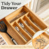 SMIRLY Bamboo Silverware Organizer for Drawer, Kitchen Utensil Organizer, Flatware & Cutlery Tray for Kitchen Drawers