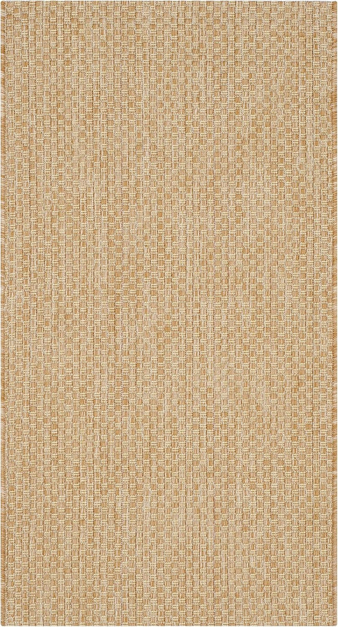 SAFAVIEH Courtyard Collection Accent Rug - 2' x 3'7", Natural & Cream, Non-Shedding, Indoor/Outdoor & Washable