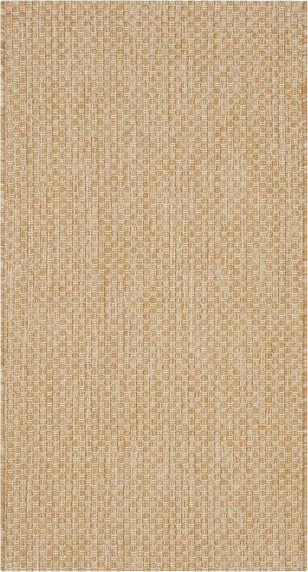 SAFAVIEH Courtyard Collection Accent Rug - 2' x 3'7", Natural & Cream, Non-Shedding, Indoor/Outdoor & Washable
