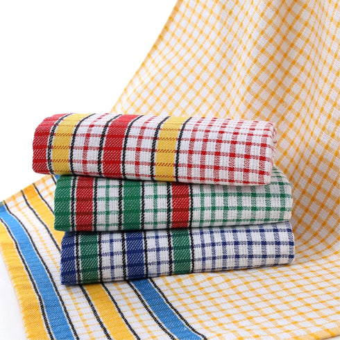 Large Kitchen Dish Towels, 16 Inch x 26 Inch Bulk Absorbent Cotton Towels, 4 Pack Colorful Tea/Bar Towels