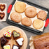 Nonstick Cookie Sheet Pan, Carbon Steel Oven Tray with Red Silicone Handles, Small Bakeware with Gray Coating