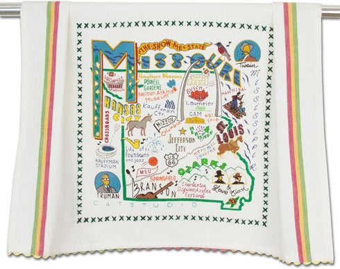 Catstudio Missouri Dish Towel - U.S. State Souvenir Kitchen and Hand Towel with Original Artwork, Perfect for Missouri