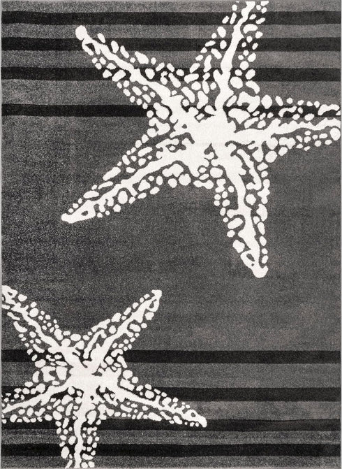 nuLOOM 2x3 Grey Coastal Minnie Starfish Accent Rug