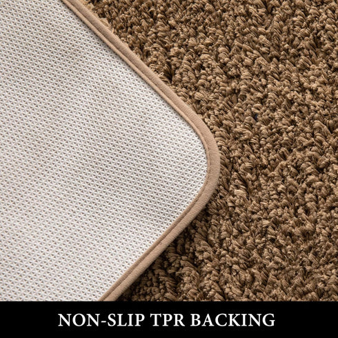 MIULEE Non Slip Bathroom Rug Bath Mats, 20x30 Light Brown, Absorbent Thick Soft Microfiber, Machine Washable