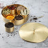 8 Inch 7 1 Ajuny Handcrafted Brass Spice Box Golden with Embossed Lid - Decorative Round Masala Canister Removable