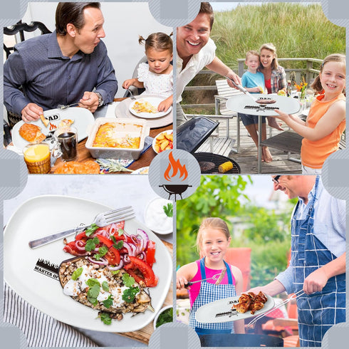 R HORSE Dad Grill Platter Gift, White Oval Serving Tray for BBQ, Salads, Desserts, Charcuterie, Birthday Christmas Gift