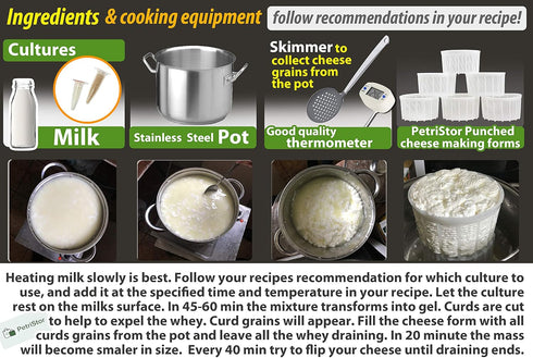 6 1.25QT pcs Soft Cheese Mold for Cheese Making - Small Cheese Mold - Homemade Cheese Making Supplies - Cream Cheese