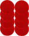 8PCS Red Handmade Cotton Round Woven Coasters - Absorbent Braided Cup Mats for Drink Home Kitchen Heat-Resistant