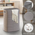 Large Gray Laundry Hamper, 16"x13"x22", Tall Woven Cotton Rope Basket for Dirty Clothes, Soft Laundry Bin, 75L