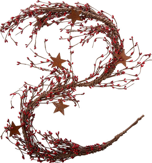 CWI Pip Berry and Star Garland - 40 Inch - Artificial Garland