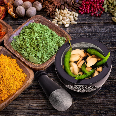 Mortar and Pestle - Heavy Duty Polished Hard Stone Grinder for Spices, Herbs, and Seasoning