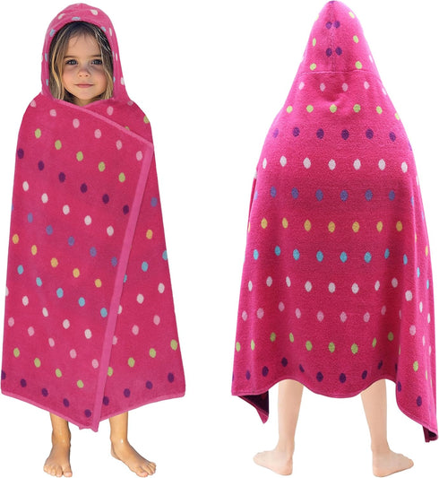 ORIGINAL KIDS Hooded Bath Towel Wrap - 100% Cotton Jacquard Reversible Large Hooded Kids