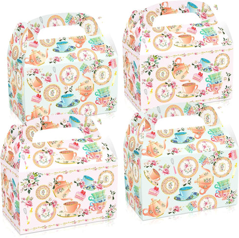 12 PCS Tea Party Favor Boxes - Lets Tea Party Party Supplies, Favor Bags for Tea Party Time