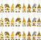 WATINC 25 Pack Sunflower Gnome Wooden Ornaments, Yellow Flower Gnome with Hat Hanging Pendants for Summer Party