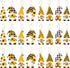 WATINC 25 Pack Sunflower Gnome Wooden Ornaments, Yellow Flower Gnome with Hat Hanging Pendants for Summer Party