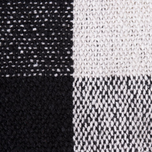 DII Buffalo Check Collection Rustic Farmhouse Throw Blanket, 50x60, Black/White