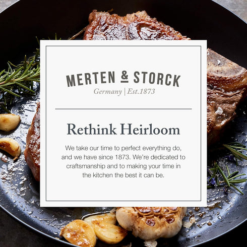 Merten & Storck Pre-Seasoned Carbon Steel 12" Frying Pan Skillet - Lightweight, Durable for Indoor Outdoor Cooking