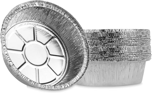 Plasticpro 6'' Inch Round Disposable Aluminum Cake Pans - Freezer & Oven Safe, Pack of 20 for Baking, Cooking, Storage