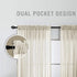 KOUFALL Sheer Curtains 96 Inches Long, 2 Panel Set, Cream Beige Lightweight Thin Linen Look for Bedroom