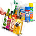 Sorbus Roll Out Bottle Organization Bins, Clear Plastic Containers with Wheels & Handles for Kitchen Storage