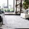 SAFAVIEH Amelia Collection Area Rug - 3' Square, Light Grey & Blue, Modern Trellis Design, Easy Care