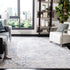 SAFAVIEH Amelia Collection Area Rug - 3' Square, Light Grey & Blue, Modern Trellis Design, Easy Care