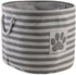 Bone Dry Pet Storage Collection Striped Paw Patch Bin, Large Round, Gray