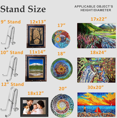 AMT 10 Inch Acrylic Plate Stands for Display, Holder Stand for Pictures, Decorative Plates, Books, Photo Easel