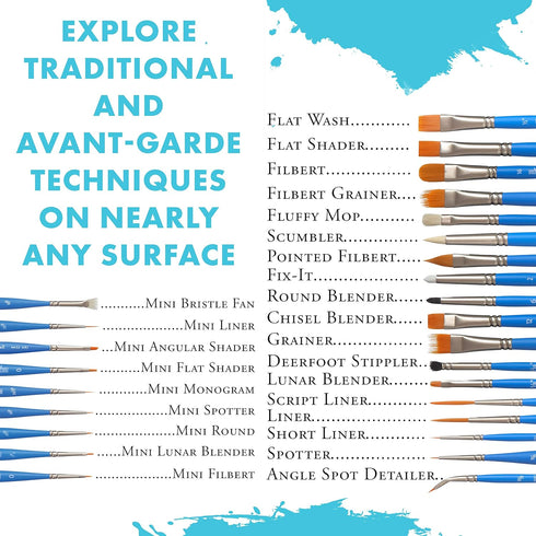 Princeton Art & Brush Select Artiste Paintbrush, Size 3/4 inch, Blue
