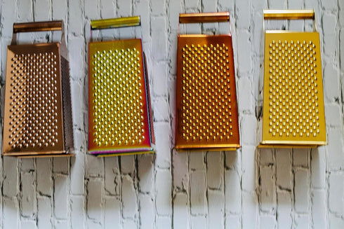 Large Stainless Steel 4 Sides Grater Slicer with Handle, Multifunctional Cutter for Ginger, Garlic, Cucumbers, Carrots,