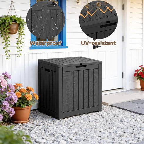 35 EasyUp Gallon Outdoor Storage Box, Outdoor Deck Boxes for Garden Tools Equipment,Cushions and Patio Storage,Lockable