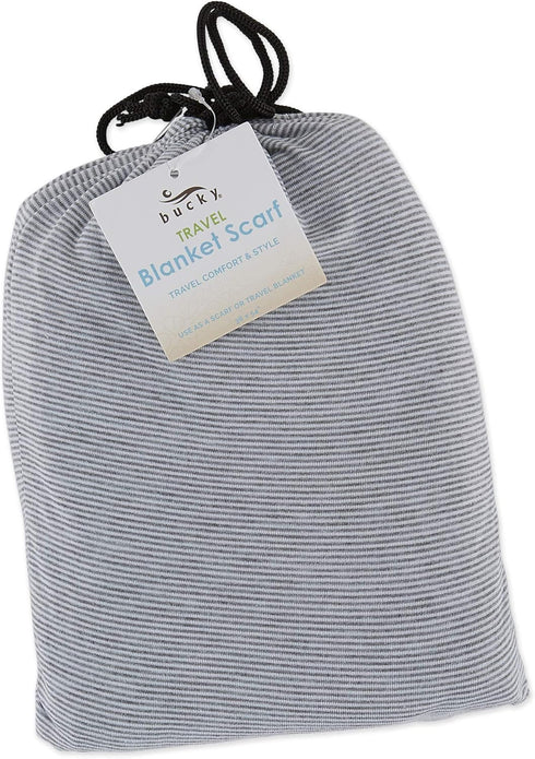 Bucky Jersey Stripe Comfort Travel Accessories Blanket Scarf, Gray Stripe, One Size