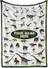 Personalized Dinosaur Blanket for Kids, Ships Next Day - Dino Throw Blanket