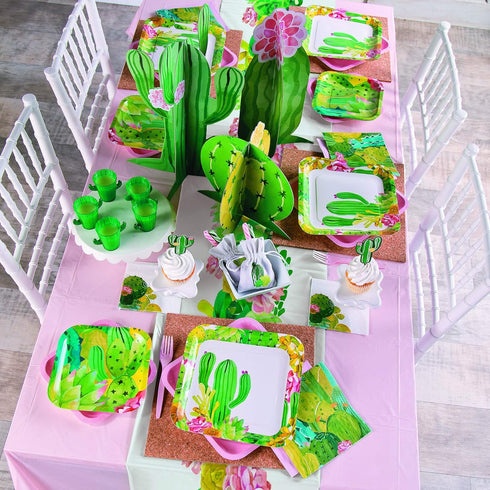Fun Express Set of 12 Plastic Cactus Shot Glasses, 2 oz, BPA Free, Green, Fiesta and Cinco de Mayo Party Supplies