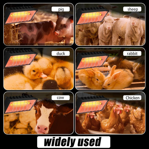 250W Heat Lamp for Chickens, Chicken Heat Lamp, Brooder Heater for Chicks, Hanging Light Heated Adjustable Temp