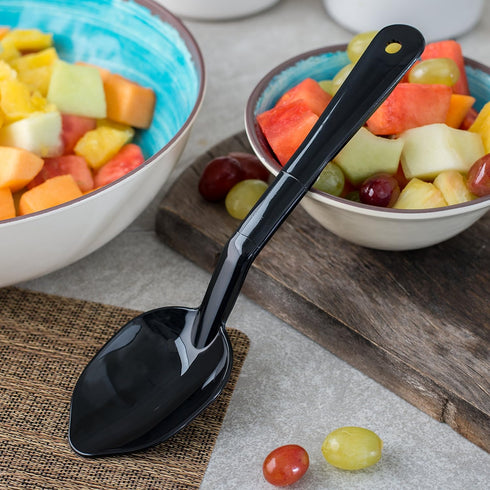 Carlisle FoodService Products 441003 High Heat Solid Plastic Spoon, 11", Black Color