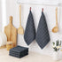 Homaxy 100% Cotton Terry Kitchen Dish Cloths, Ultra Soft and Absorbent, 6 Pack, 12 x 12 Inches, Dark Grey
