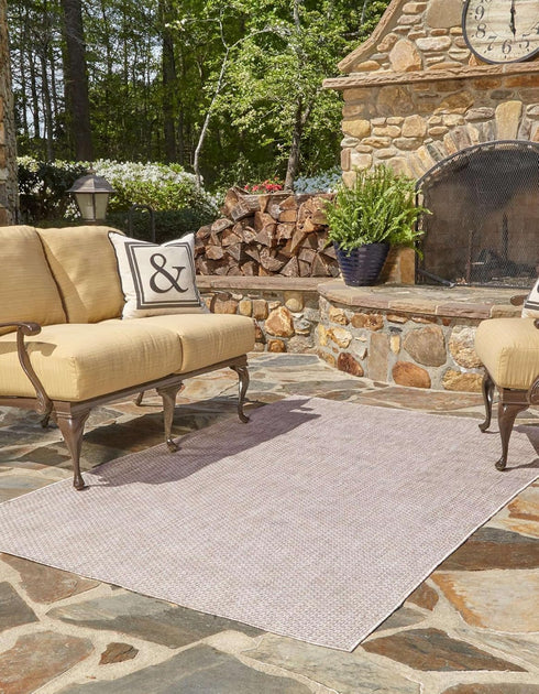 Unique Loom Collection Casual Transitional Solid Heathered Area Rug (2' x 3' 1" Rectangle, Beige/Ivory) Indoor/Outdoor