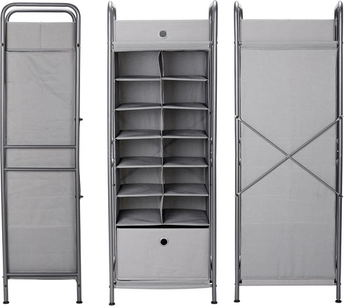 BIRDROCK HOME 12 Cubby Vertical Shoe Rack Organizer - Sturdy Metal Frame for Small Space Bedroom & Closet