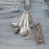 Mini Stainless Steel Kitchen Tool Set with Keychain, Set of 5, Includes Whisk, Spatula, Spoon, Skimmer, Ladle